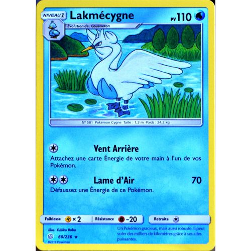 Carte Pokémon 60/236 Lakmécygne Sl12 - Soleil Et Lune - Eclipse Cosmique Neuf Fr