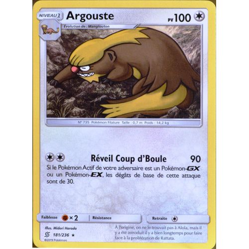 Carte Pokémon 181/236 Argouste Sl11 - Soleil Et Lune - Harmonie Des Esprits Neuf Fr