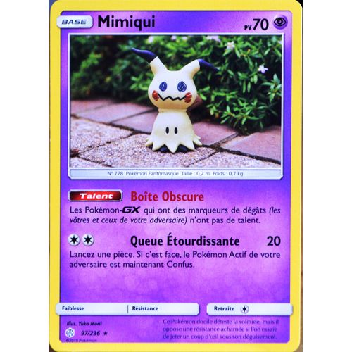 Carte Pokémon 97/236 Mimiqui Sl12 - Soleil Et Lune - Eclipse Cosmique Neuf Fr