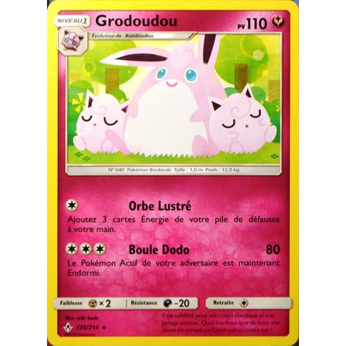 Carte Pokémon 135/214 Grodoudou Sl10 - Soleil Et Lune - Alliance Infaillible Neuf Fr