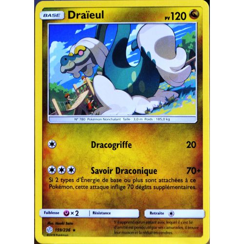 Carte Pokémon 159/236 Draïeul Sl12 - Soleil Et Lune - Eclipse Cosmique Neuf Fr