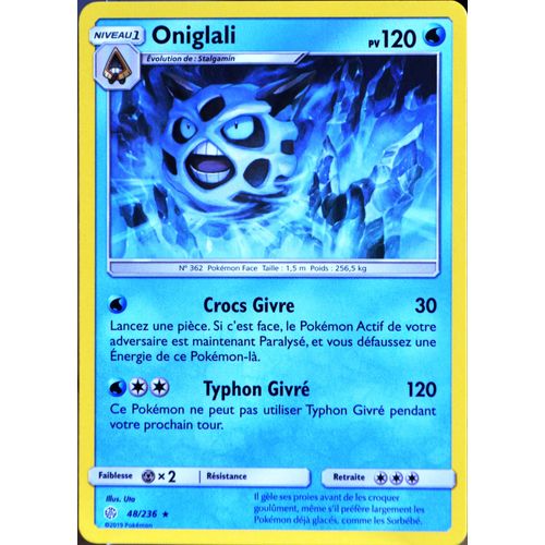 Carte Pokémon 48/236 Oniglali Sl12 - Soleil Et Lune - Eclipse Cosmique Neuf Fr