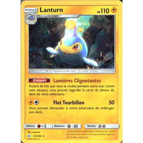 Carte Pokémon 72/236 Lanturn Sl12 - Soleil Et Lune - Eclipse Cosmique Neuf Fr