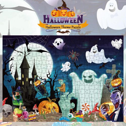 Puzzle De 1000 Pièces, Château D'halloween, Citrouille Fantôme, Puzzle En Papier En Bois, Cadeaux De Noël, Décoration De Chambre À Coucher, Livraison Directe