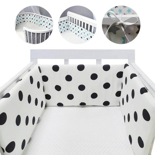 Coussin De Protection Pour Lit De Bébé, Design Nordique À Pois, Épais, Pare-Chocs, Une Pièce, Décor De Chambre Pour Nouveau-Nés