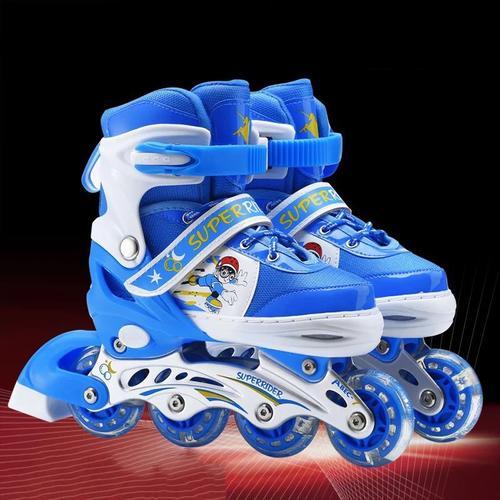 Roller Inline De Marque - Rollers Enfant Réglables Avec Flash - Bleu A Zs308038