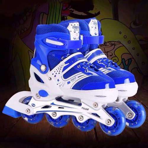 Roller Inline De Marque - Rollers Enfant Réglables Avec Flash - Bleu B Zs308038