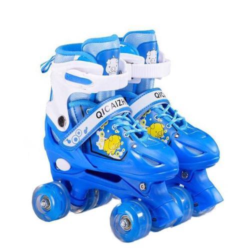 Patins À Roulettes - Rollers De Marque - Rollers Enfants Réglables Avec Flash - Bleu Zs308038