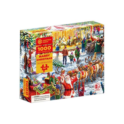 Puzzle Thème De Noël En Blocs De Papier, 1000 Pièces, Puzzle De Paysage D'arbre De Noël, Jouets Pour Adultes Et Enfants, Jeux À Domicile