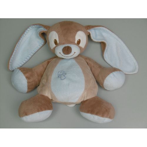 Doudou Lapin Marron Bleu Beige Champignon Emil Et Rosy Nattou