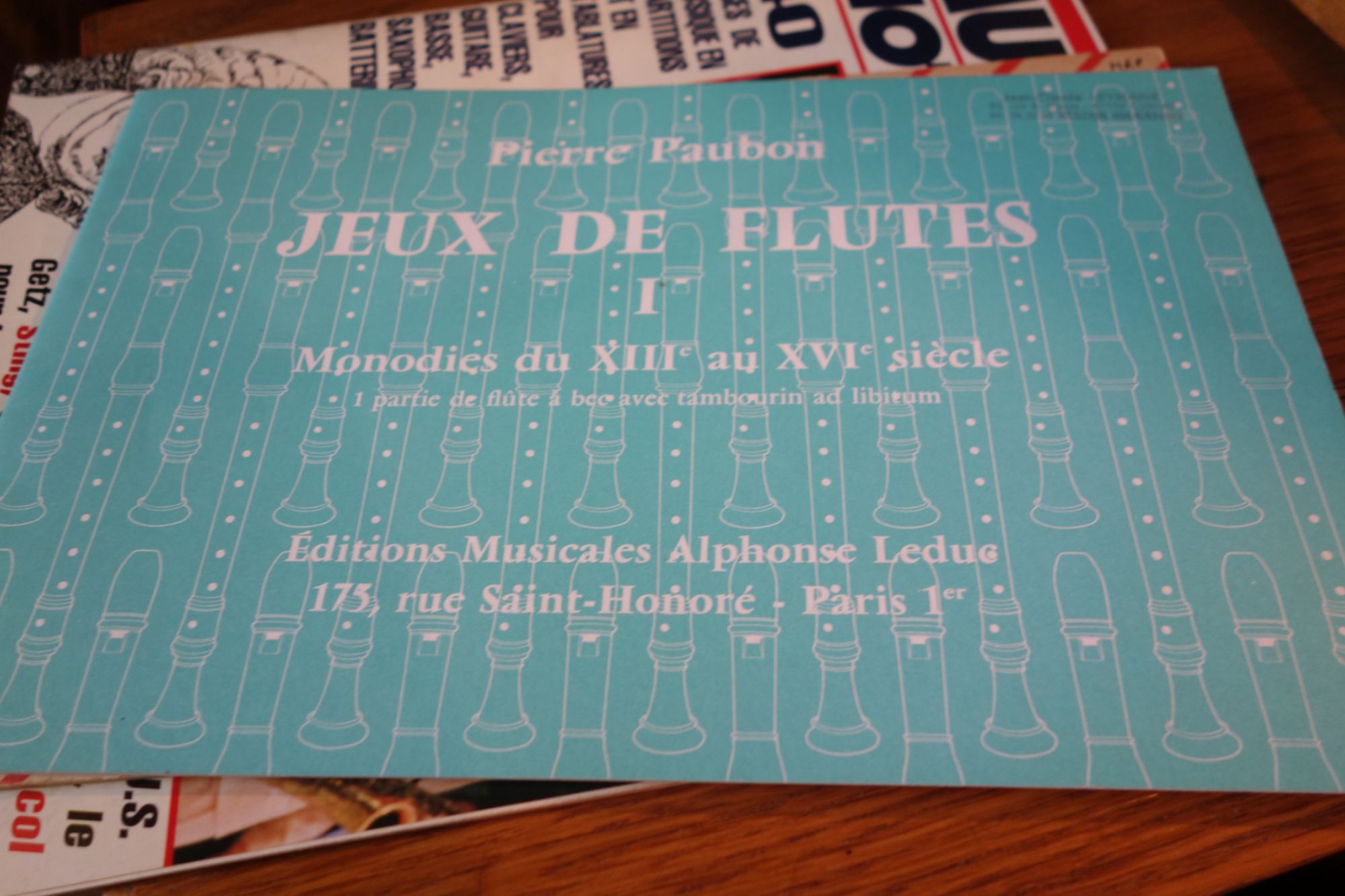 Jeux De Flutes Vol 1 :Monodies Du Xiii Au Xvi Siècle De Pierre Paubon