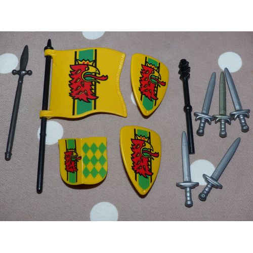 Lot Playmobils Accessoires Chevaliers De L'aigle