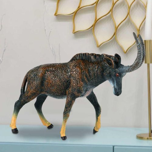 Figurines D'animaux Miniatures En Pvc, Cheval Noir, Antilope, Haute Qualité, Jouet Éducatif Pour Enfants Et Garçons, Ornement Pour La Maison