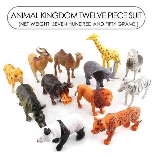 Figurines Animaux De Simulation Sauvage, 12 Pièces, Mini Lion, Tigre, Girafe, Chameau, Hippopotame, Panda, Jouets Pour Enfants