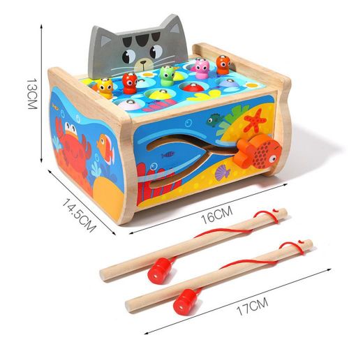 Jeu De Pêche Magnétique En Bois, Puzzle En Forme De Chat, Éducatif, Intellectuel, Pour Anniversaire D'enfant