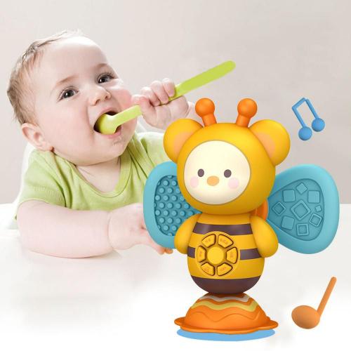 Jouet À Ventouse Pour Nouveau-Nés, Anneau De Dentition, Hochets Avec Musique, Jouets Doux Éducatifs Montessori, Cadeaux D'anniversaire Pour Filles Et Garçons