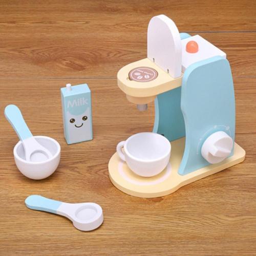 Ensemble De Jouets De Cuisine En Bois, Simulation, Machine À Café En Bois, Cuisson, Jouets Éducatifs Pour Bébé, Apprentissage Précoce