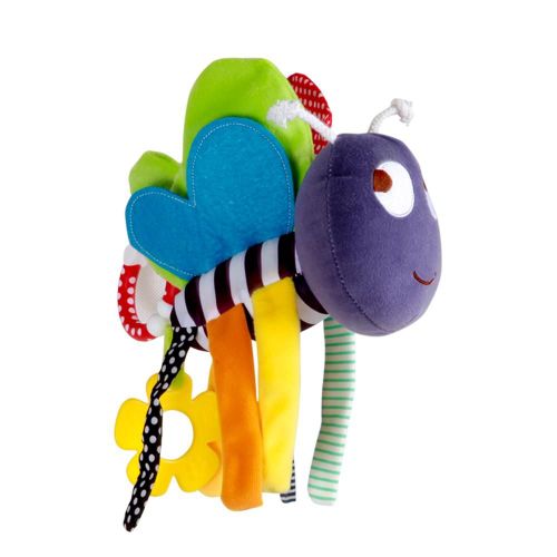 Peluche Confortable En Forme D'abeille Pour Bébé, Jouet Décoratif Pour Poussette, Activité De Voyage, Avec Anneau De Dentition Et Clip