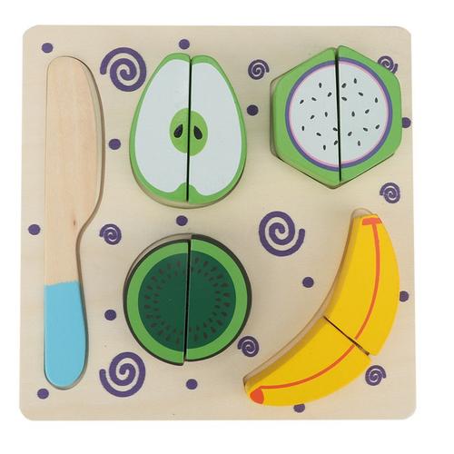 Jouet De Cuisine En Bois Pour Enfants, Fruits, Légumes, Dessert, Puzzle, Éducatif