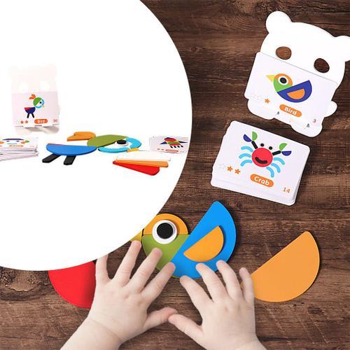 Puzzle En Bois Coloré, Jouets Éducatifs De Voyage Pour Les Enfants De 3, 4 Et 5 Ans