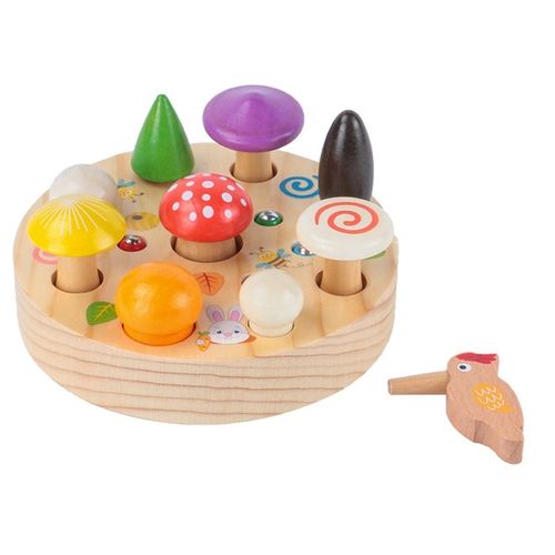 Jeu De Puzzle Magnétique Coloré Pour Enfants, Jouet Éducatif Précoce, Pour La Maison, Pour Attraper Des Champignons, Des Oiseaux, Des Vers, 1 Ensemble