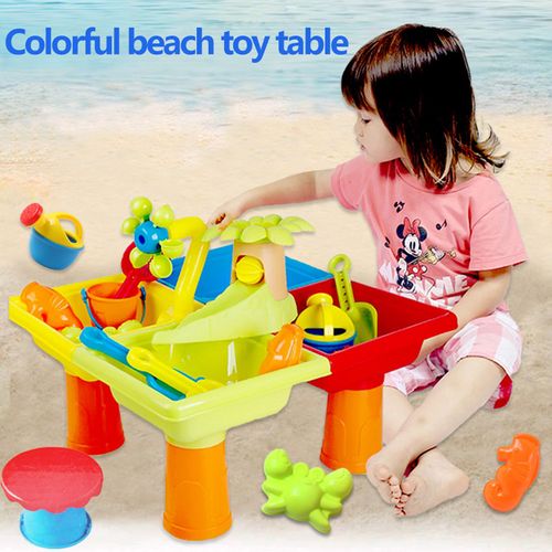 Jouet De Plage Créatif Pour Bébé, Boîte De Table À Eau Pour L'été, Jouets De Plage En Plein Air Pour Enfants, Roue À Eau, Ensemble De Jouets De Famille