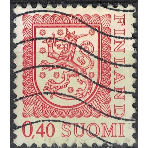 Finlande 1986 Oblitéré Used Blason Coat Of Arms Animaux Héraldiques Lion Type Iii Rouge Orange Su