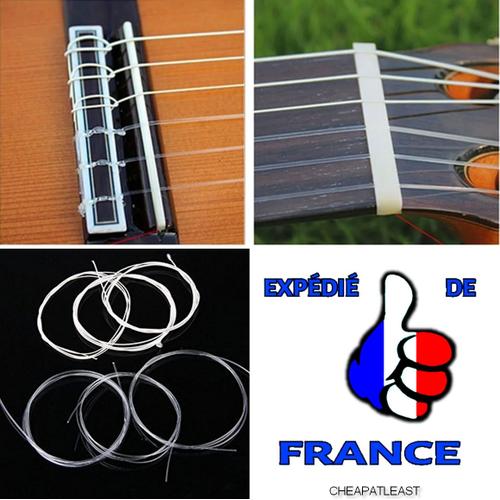 Lot / Jeu / Kit / Pack De 6 Cordes Pour Guitare Classique - Nylon & Métal (0.72/1.12)