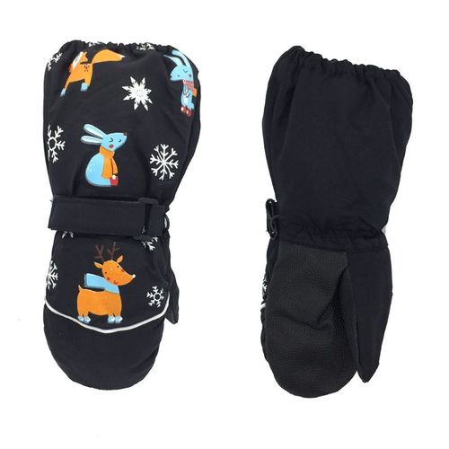 Gants De Ski, Imprimé Dessin Animé Cerf Et Lapin, Pour Enfant,Mitaines Épaisses Et Imperméables, Anti-Dérapant À Manches Longues, Coupe-Vent, Nouveaux,
