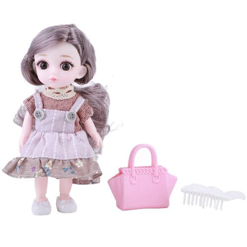 Poupée Bjd 16cm 12 Articulations Mobiles Pour Filles, Bricolage, Yeux 3d, Mini Jouet Avec Vêtements, Chaussures, Cadeau D'anniversaire À La Mode Pour Enfants, 1/12