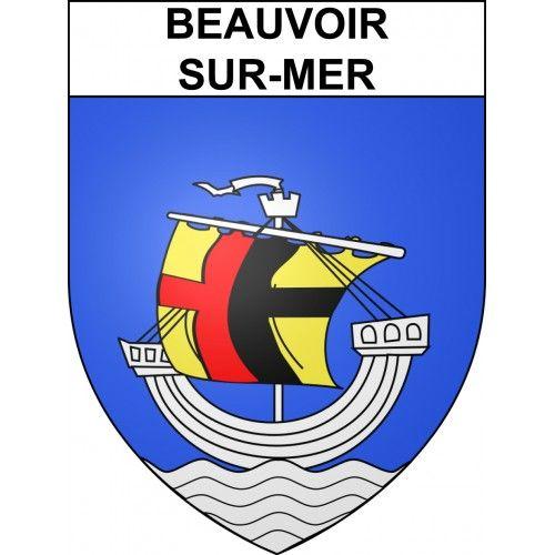 Beauvoir-Sur-Mer 85 Ville Sticker Blason Écusson Autocollant Adhésif - Taille : 8 Cm