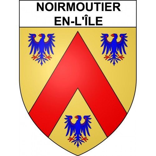 Noirmoutier-En-L'île 85 Ville Sticker Blason Écusson Autocollant Adhésif - Taille : 4 Cm
