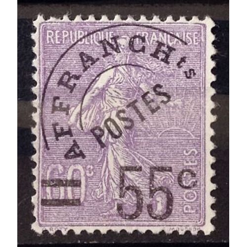 Préoblitéré Semeuse Lignée 55c / 60c Violet (Superbe N° 47) Obl - Cote 70,00 - France Année 1922 - N27603