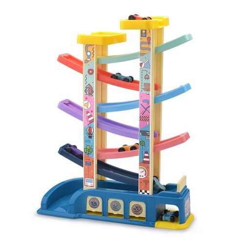 Voiture De Course Pour Garçons, Jouet Avec Jeu De Parking, Piste À Fente, Planche Coulissante, Friction, Cadeaux Pour Enfants, 1 Pièce