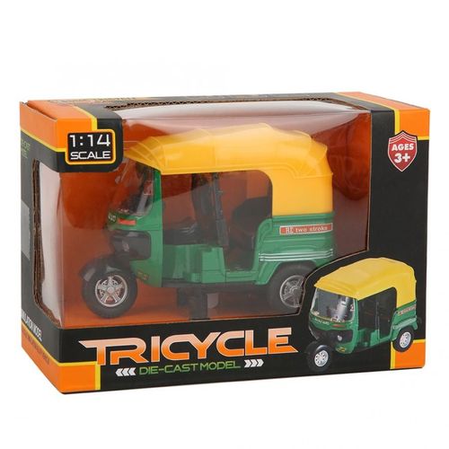 Jouet De Moto À Trois Roues En Alliage, Modèle De Voiture Avec Musique Légère, Cadeau Éducatif Pour Enfants, 1/14