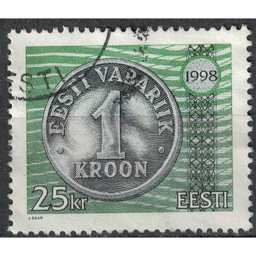 Estonie 1998 Oblitéré Used Représentation D'une Pièce De Monnaie De 1 Kroon Su