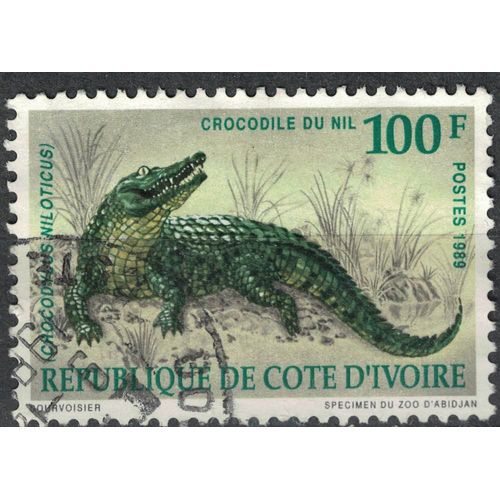 Côte D'ivoire 1989 Oblitéré Used Animal Reptile Crocodylus Niloticus Crocodile Du Nil Su