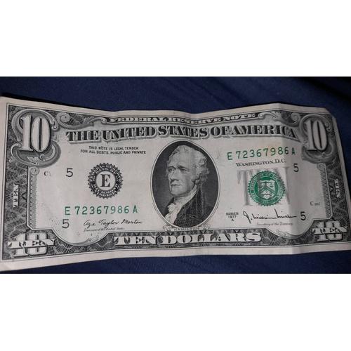 Billet De 10 Dollars Américain De 1977