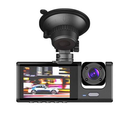 Channel  Dash Cam, 1080P Front and Inside,  Three Way Triple Car Camera, IR Night Vision, 24hr Parking Mode