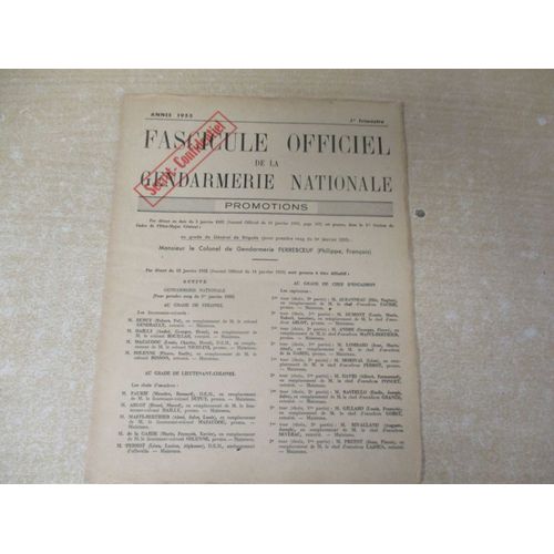 Livret Gendarmerie Nationale