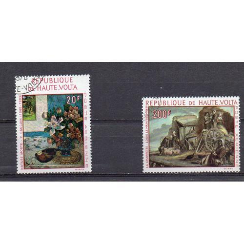 Haute-Volta- Lot De 2 Timbres Oblitérés- Tableaux