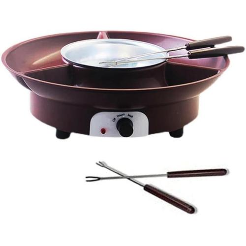 Ensemble De Casseroles À Fondue, Appareil À Fondue Au Chocolat Électrique Avec 4 Fourchettes, Kit De Machine À Fondue Au Fromage, Contrôle De La Température. Prise Ue Durable