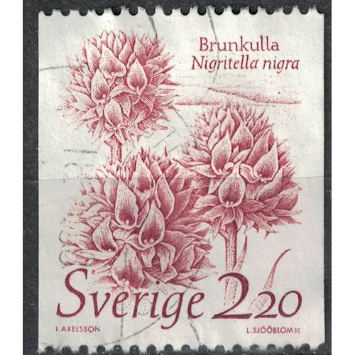 Suède 1985 Oblitéré Used Plante Fleur Nigritella Nigra Nigritelle Noire Su