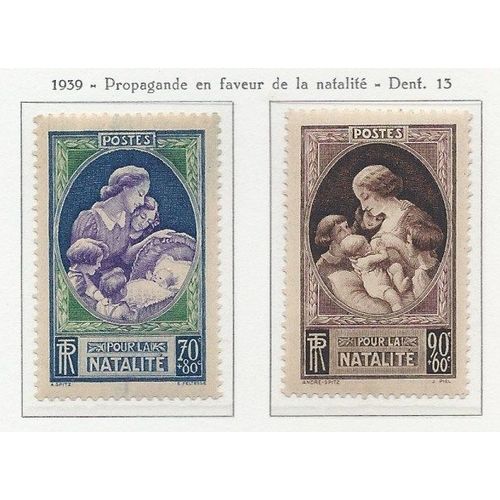 Yvert France N° 439 Et 440. En Faveur De La Natalité (1939) Neufs Sc** (Mnh)