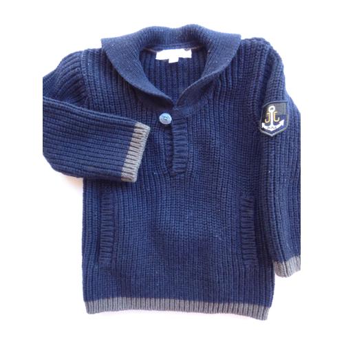 Pull Bleu Marine Camionneur Jacadi 6 Mois