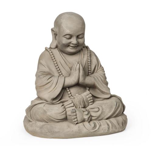 Blumfeldt Anjali Statue Décorative De Jardin - Sculpture Style Zen 43 X 52 X 38 Cm - Protection Uv & Antigel - Fibrociment Marron