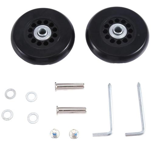 Kit de Roues de Rechange pour Valise, Set de 2 Roues Pivotantes en PU de Dimensions 78X20mm, avec Roulements en Acier au pour Réparer Facilement Vos Bagages.