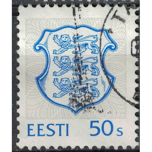 Estonie 1996 Oblitéré Used Coat Of Armes Blason Armoiries Lions Héraldiques Animaux Stylisés Su