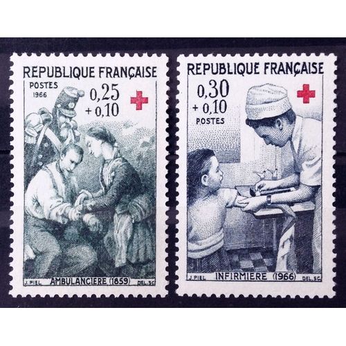 Série Croix Rouge 1966 - Impeccables N° 1508 1509 Neufs** Luxe (= Sans Trace De Charnière) - France Année 1966 - N28307