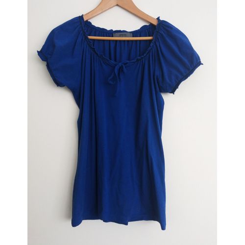 Blouse T Shirt Bleu À Lacet. Zalando. Coton. Elasthanne. Taille 42